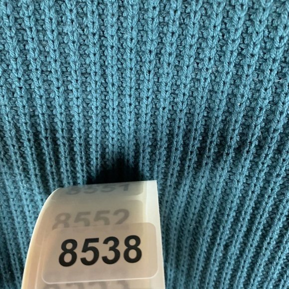 Soft Surroundings Highland Sweater Women's Medium Teal Cotton Chunky Knit 8538 - Picture 8 of 8